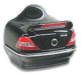 baul con respaldo para moto custom Incluye pilotos (no homologados), respaldo y kit de tornilleria para su instalación.