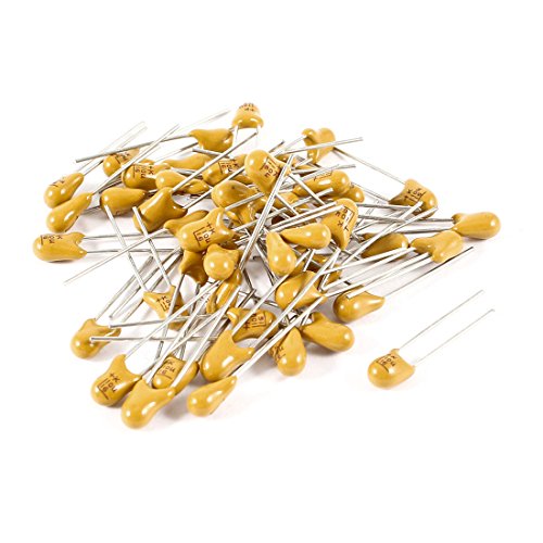 sourcingmap® 50 Stücke 10uF 16V 2 Pin gelb Radial eingetauchte Perle Tantalkondensatoren