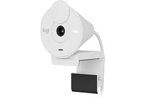 Logitech Brio 300 Full HD Webcam, obturador de privacidad, micrófono con reducción de ruido, USB-C, certificada Zoom, Microsoft Teams, Google Meet, corrección automática de luz, Streaming - Blanco