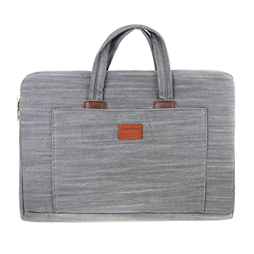 Laptoptasche Notebooktasche Aktentasche Laptop Hülle Case Umhängetasche Messenger Bag für Damen Herren für Lenovo/Macbook/DELL/iPad/Ultrabooks/Tablette/Notebook bis 15 Zoll-Grau