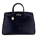 Produktbild Letzte Modelle / New In / Rouven Art / Icone 40 Tote Box Bag / Tiefes Indigo Poeny Blau Blue / Gold / Leder Handtasche Shopper Tasche / groß / Business / edel modern chic puristisch (40x28x19cm)