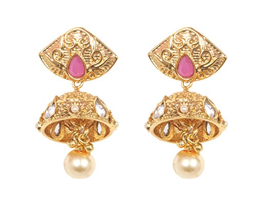 Sanara Gold Plated Jhumki Style Earrings for Womens & Girls Wedding Jewelry RS.799 (60.00% Off) - Amazon