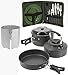 Produktbild Camping-Koch-Set I:10-teiliges komplettes G8DS® Campinggeschirr und Besteck für 2 Personen +Windschutz für Campingkocher + G8DS® 3er Kochtopf-SET Kochgeschirr Camping-Besteck-Geschirr-SET Survival Outdoor