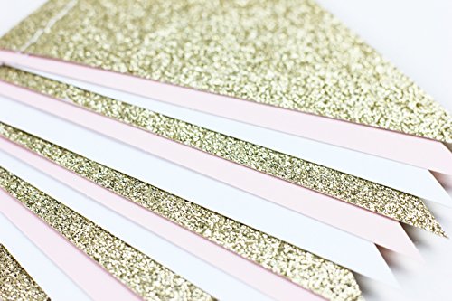 SUNBEAUTY 3 Meter Gold Rosa Weiß Circle Girlande Wimpel Garland Rund Plättchen Geburtstag Party Deko (Wimpel) - 5