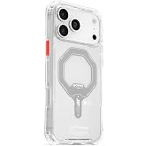 iPhone 17 Pro Max ile Uyumlu Kılıf Mag-Şarj &Ouml;zellikli Şeffaf Airbag Tasarımlı Skinarma Saido Kapak (Şeffaf)