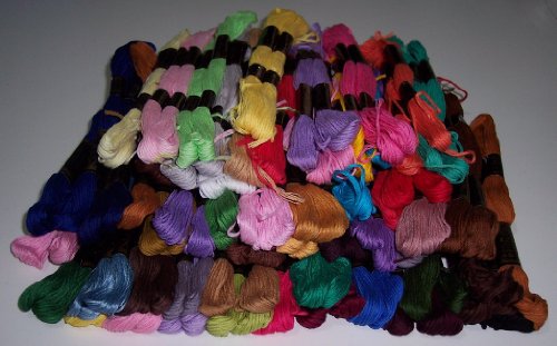 BUSDUGA – Stickgarn , Sticktwist 100stück XXL-Packung je 8meter lang – schöne vers. Farben - 3