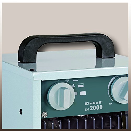 Einhell Elektro Heizer EH 2000 (2000 Watt, 3 Heizstufen, Thermostat, Spritzwasserschutz, Tragegriff, robustes Gehäuse) - 2