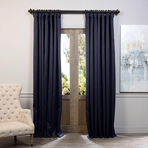 HPD Half Price Drapes Extra Wide Room Darkening Curtains 100 X 120 (1 Panel), BOCH-193810-120-DW, Navy Blue, Polyester Blend, 100 in x 120 in