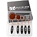 5 X Rose Gold & Black Oval Powder Foundation Toothbrush Shaped Makeup Brushes Beauty Blusher Kit