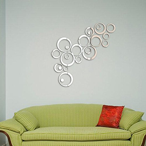 24 Stück Circle Spiegel Style abnehmbar Decal Kunst Wandbild Wand Aufkleber Haus Dekor - 5
