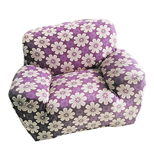Gazechimp Modern Weich Stretch Sesselhussen Stretchhussen Husse aus elastischer Stoff für 1-Sitz / 3-Sitzer Couch Sofa - Lila Zärtlichkeit, 90-140cm