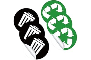 CAXUSD 1 Set Pvc Recycling Bin Stickers Self Adhesive Garbage Sorting Labels for Trash Cans Waterproof Organizing Stickers for Home Kitchen and Office Use