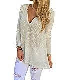 WANGSAURA Women Long Sleeve Loose Knitted Pullover Sweater Hooded Knitwear Outwear Tops