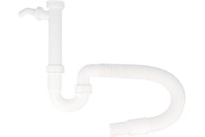 Tecuro Sink Siphon Odour Trap Flexible Adjustable Drain Hose