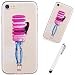 Produktbild iphoneSE/5/5S Hülle Case WYRHS Art Und Weiseentwurfs Schützender Rückseitiger Fall Shell Gepaßter Flexibler Weicher Kristallfreier Anti-Schlag Anti-Kratzer-Hamburger Mädchen+Metall Berühren Stift