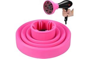 HAOMEEDUO Diffuseur Sèche-Cheveux en Silicone Diffuseur Cheveux Bouclés Couverture de Sèche-cheveux en Silicone Diffuseur Sèche-Cheveux Universel Pliable pour Diamètre de 1,6" à 1,8"(Rose)