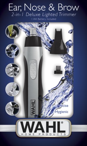 Wahl 5546-216 2 in 1 Deluxe Nasen-/Ohrhaar- und Augenbrauentrimmer mit Beleuchtung - 2