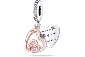 LNQOBU LOVE MOM Charm Bead Ciondolo Donna Argento Sterling 925 Fascino per Bracciali e Collane Regali per Donne（Fornito con una Perlina）