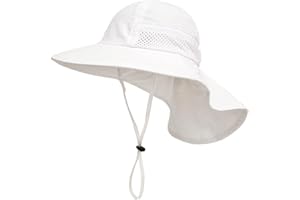 SEYUFN Baby Sun Hat Girl Boy Neck Protection Hat Children Breathable Bucket Hats Baby Girl Beach Hat Sombrero de Verano para niños pequeños