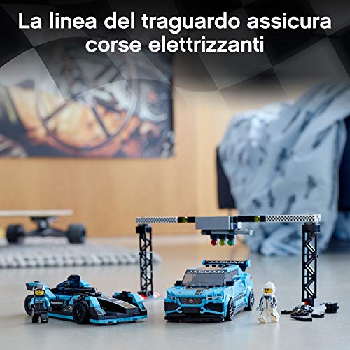 LEGO-Speed-Champions-Panasonic-Jaguar-Racing-GEN2-e-Jaguar-I-PACE-eTROPHY-Modelli-che-Corrono-in-Formula-E-con-2-Minifigure-Set-di-Costruzioni-per-Bambini-8-Anni-76898