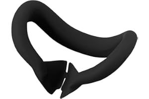NUHFUFA VR-Headset-Silikon-Gesichtsabdeckung, kompatibel mit Quest 3, V-förmiges Gesichts-Schnittstellen-Pad, Anti-Auslauf-Nasenpolster, schweißfest und waschbar, VR Quest 3 Zubehör (schwarz)