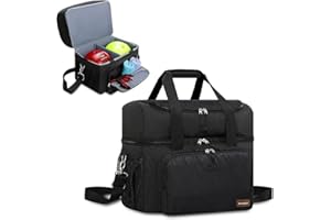 CYUREAY Bowlingballtasche für 2 Bälle, Bowling-Tragetasche, doppellagig, mit Holz-Bowlinghalter und separatem Schuhfach, passend für Bowlingschuhe bis Herrengröße 16 und zusätzliches Zubehör