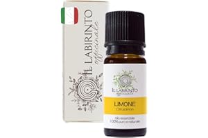 Olio Essenziale Limone alimentare puro Italiano Il Labirinto Officinale - Oli Essenziali Naturali - Olio essenziale per Diffusori e Umidificatori, Aromaterapia - 10ml