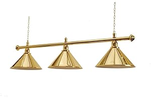 ROSETTA LUXURY BRASS 60 INCH POOL BILLIARD SNOOKER TABLE LIGHT BRASS COLOURED SHADE ISLAND LIGHTING