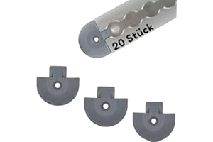LABT 20 tapas de extremo para rieles de aerolínea, semicircular, gris, accesorios de rieles de plástico (20)