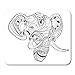 Produktbild Mouse Pads Adult Abstract Head of Elephant Ornamental Portrait Black and White Drawing Indian Mandala Coloring Mouse Pad