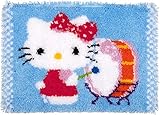 Nudos para knüpfteppich Vervaco de 0156491 Punto esmirna para selbstknüpfen, algodón, Blanco, 55 x 40 x 0,3 cm