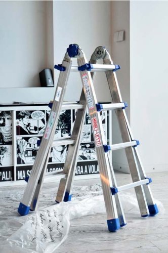 Teleskopleiter/Multifunktionsleiter Equipe bis 4,10 m (EQU44) ausziehbar Mehrzweckleiter / Leiter aus Aluminium - 6