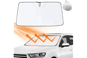 FENGQ Sonnenschutz Auto Frontscheibe Sonnenschirm Auto Faltbar Auto Windschutzscheibe Sonnenschirm mit UV-Schutz Sonnenschutz für Auto Hitzeschutz für die meisten Autos und SUV(142 * 80cm)