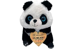 PELUCHILANDIA Oso Panda Peluche con Mensaje| Regalos Amigas Originales | Oso Peluche para Regalo Amiga Cumpleaños | Regalos para Amigas Agradecimiento