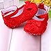 Lovely Newborn Infant Toddler Baby Girl Rose Style Soft Warm Princess Shoes with Cute Bow 0-18 Months (0-6 month, Red)