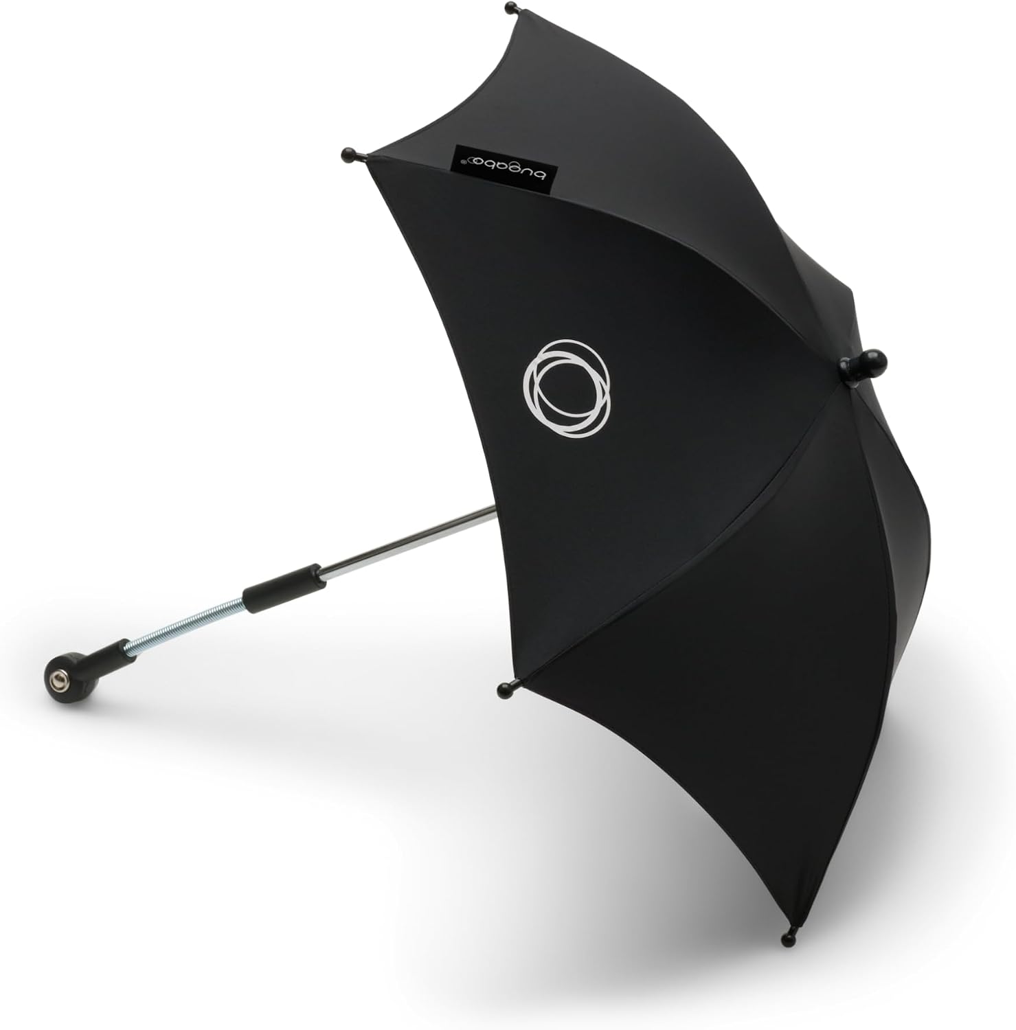 Sombrilla+ Bugaboo, Compatible con todos los carritos Bugaboo, Tejido de protección solar UPF 50+ para una protección solar óptima, Conexión con un clic y mecanismo de fácil ajuste, Negro