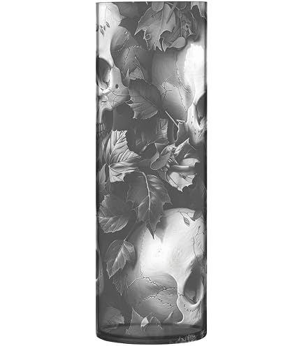 Graue Totenkopf-Vase (30 Cm Hoch) – Halloween-Deko, Rustikal Im Bauernhaus-Stil – Perfekt Für Blumen, Trockengestecke Oder Als Deko-Stück Für Regal & Tisch