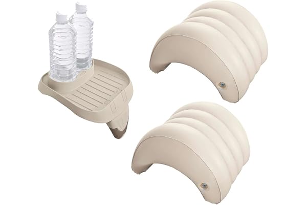 harren24 Set d'accessoires 3 Pièces pour Les Whirlpools Intex PureSpa (1x Porte-gobelet 28500, 2X appuie-Tête 28501)