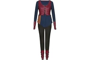 NUWIND Witch Vintage Cloak Ciri Cosplay Costume Suit Full Set for Women Halloween Carnival Fancy Dress