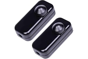 THREE STARS PACK 2 Interruptor Regulador de Luz - Atenuador de Intensidad para Luces LED y Bombillas Regulables 220-240V - Dimmer Giratorio para Lamparas con Protección de Sobrecarga - Color Negro | 3-Stars