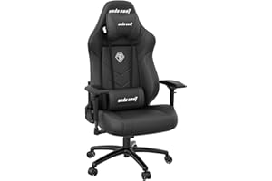 Anda Seat Dark Demon Gaming Chair for Adults - Ergonomic Video Game Chairs, Reclining Office Computer Gamer Seat, Neck & Lumbar Back Support - Large Comfy Black Premium PVC leather Desk Chair