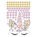 Produktbild MAFENT Einhorn Wand Aufkleber Regenbogenfarben Wandtattoo Spiegelnde Wand Aufkleber Für Mädchen Schlafzimmer Spielzimmer Dekoration (Golden und Rosa)