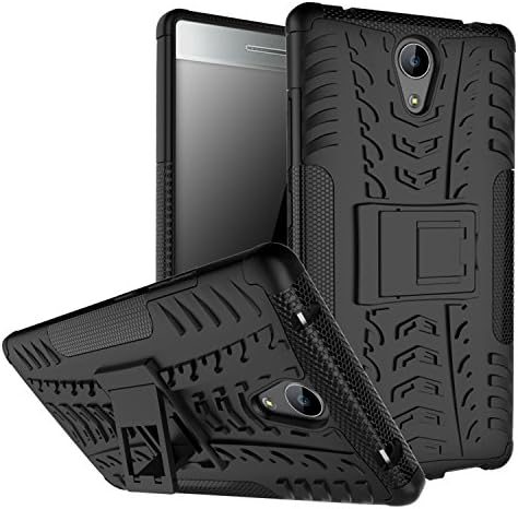 Lenovo Phab 2 Case , Anzhao Shockproof Heavy Duty Combo Hybrid Rugged Dual Layer Grip Case Cover with Kickstand for Lenovo Phab 2 (Black)