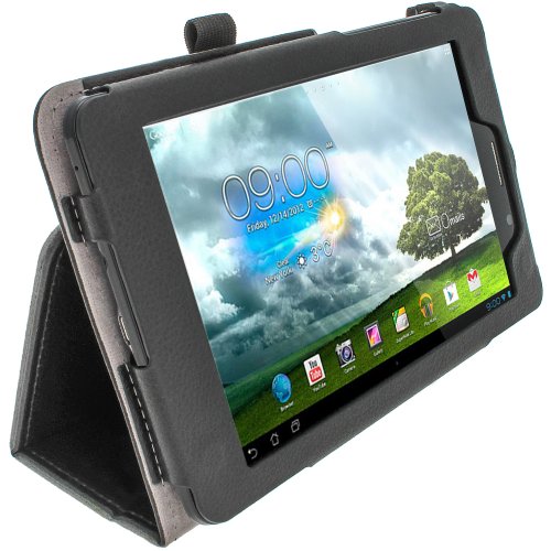 igadgitz Schwarz PU Ledertasche Hülle Folie Cover für Asus FonePad ME371MG 7″ Tablet mit Multi Winkelbetrachtung Stand + Stylus Schift Halter + Displayschutzfolie - 4