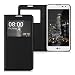 Produktbild kwmobile Hülle für LG K7 - Bookstyle Case Handy Schutzhülle Kunstleder mit Sichtfenster - Flipcover Klapphülle Schwarz
