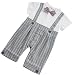 FEESHOW Baby Boys Bow Tie Gentleman Striped Romper Formal Outfits Suit with Vest Grey 12-18 Months