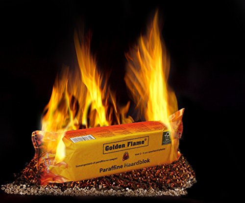 ORA-TEC Golden Flame Kaminfeuer Dauerbrenner für 2-3 Stunden Kaminfeuerscheit, Brennstoff für Kamin, Holz- und Kachelofen