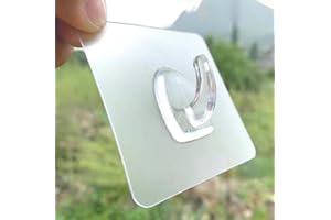 Volunx 12 PCS Heavy Duty self Adhesive Clear Hooks Clear Waterproof 15kg 33lb Plastic Strong Sticky Hook for Bathroom Kitchen Wall Door Metal, Tiles, Wood, Ceramic to Make Garland