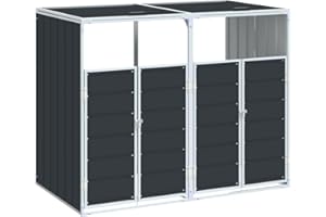 vidaXL Mülltonnenbox für 2 Tonnen Anthrazit 144x81x113 cm Stahl, 2er Set, Stahltonnen