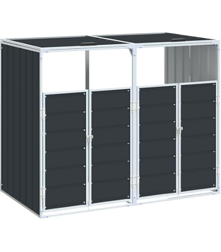 Outsunny Box Copri Bidoni Spazzatura Da Esterno, Porte E Coperchio Apribili In Legno Di Abete 131x85x125cm Verde Chiaro 89166265
